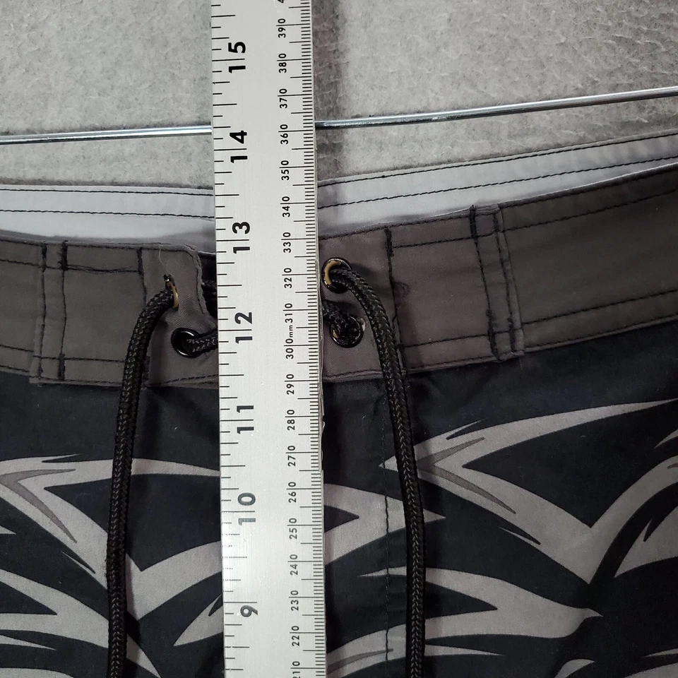 OP Hombres Traje de Baño 34 Negro Flaming Boardshorts Logo Y2K Surf Playa Foto 4 de 4