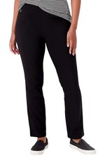 Belle by Kim Gravel Petite Sateen Twill Straight Leg Pants Black
