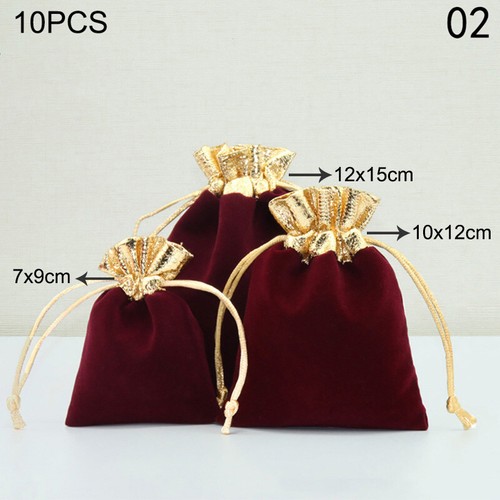 10pcs Velvet Drawstring Jewelry Bag Gifts Pouch Candy Storage Bags Wedding Party - Picture 8 of 18