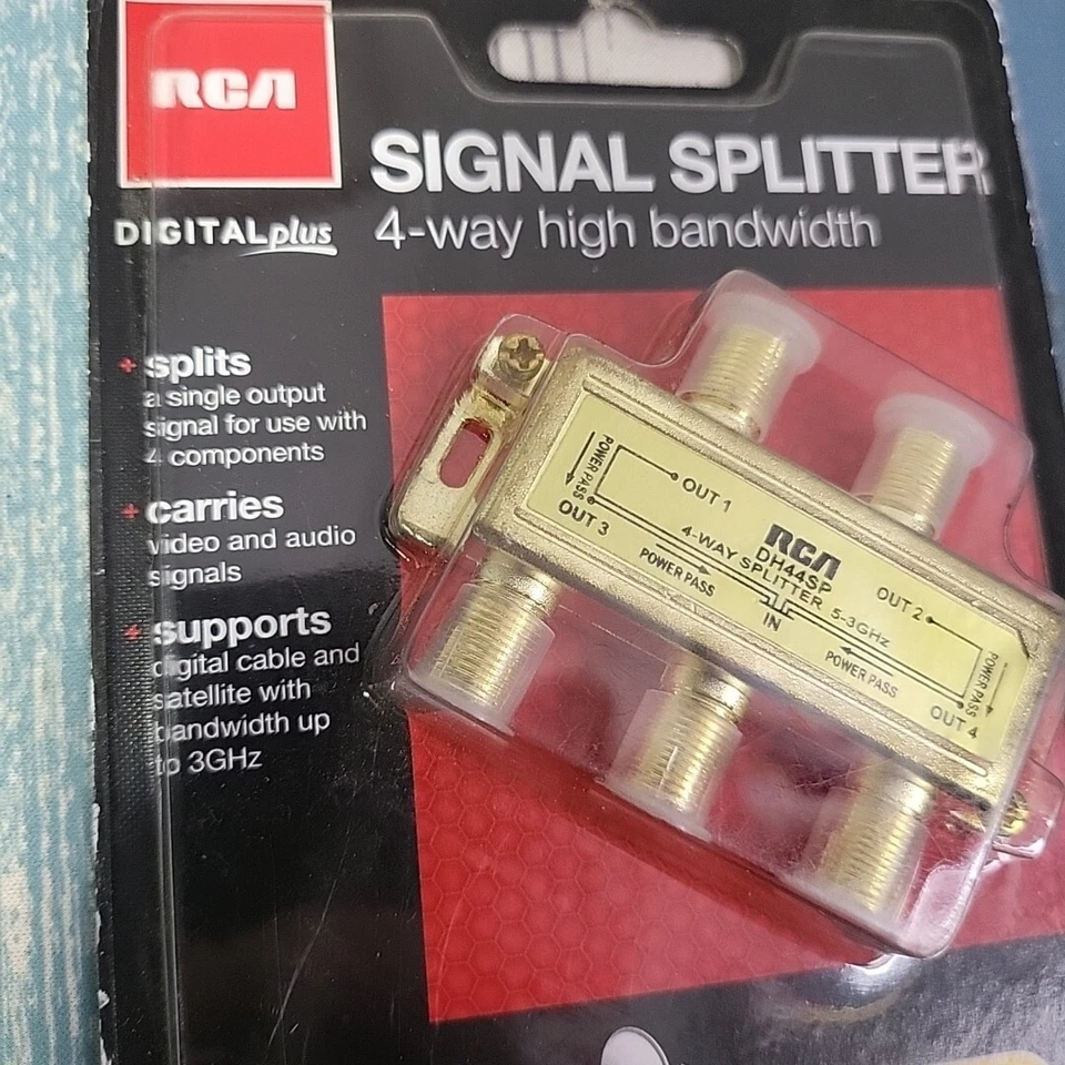 RCA DH44SPF Signal Splitter 4-way High Bandwidth, 3 GHz - SEALED in package VTG! - Image 3 of 4