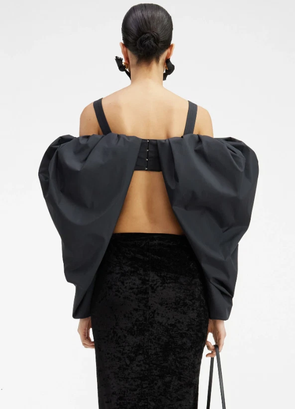 Reggiseno a maniche gonfie JACQUEMUS Le haut Crinolle donna nero