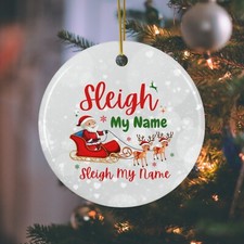 Ceramic Ornaments, Merry Christmas Sleigh My Ornament, Holiday Decor, Xmas Gift