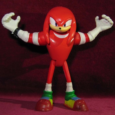 3 8cm Knuckles Sonic Boom Figure Toy Tomy Sega Hedgehog Jointed