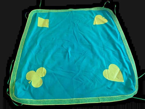 Vintage Game Card Table Cover Fabric Shamrock Heart Diamond Spade Poker 40x40"