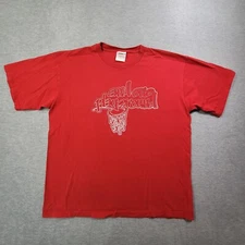 Vintage AND1 Playground T Shirt Mens Large Red Basketball Spell Out Made in USA
