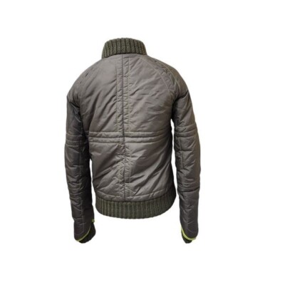 Diesel Olive Green Bright Green Puffer Bomber Jacket Coat Small