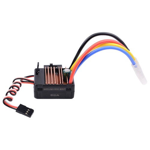 SURPASS HOBBY 60A Brushed ESC for 1/10 RC Tamiya Traxxas Wltoys 540 550 Motor - Picture 7 of 11
