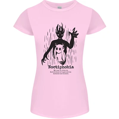 Noctiphobia Phobia Von Nacht Halloween Damen Petite Schnitt Maglietta - Bild 1 von 4