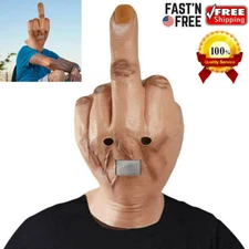 Scary Despise Middle Finger Latex Full Head Costume Party Cosplay Halloween Mask