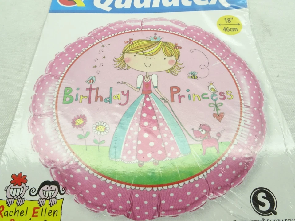 Paquete de 3 globos de papel aluminio princesa cumpleaños 18" redondos TF Foto 4 de 4