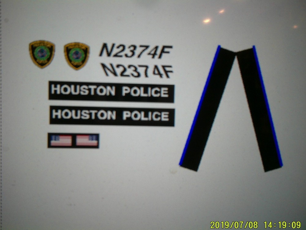 Houston Texas  Police   Helicopter Decals 1:72