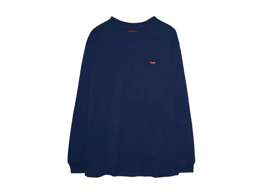 Supreme petite boîte L S Tee Dark Royal