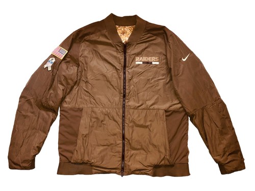 Nike Las Vegas Raiders Bomber Jacket Uomo XL NFL Saluto al Servizio Reversibile - Foto 4 di 18
