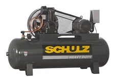 SCHULZ AIR COMPRESSOR, 10HP, 3 PHASE, 120 GALLONS TANK, 40CFM, 175 PSI