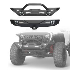Steel Front Bumper Rear Bumper Combo Fit 2007-2018 Jeep Wrangler Jk Unlimited Steel Front Bumper Rear Bumper Combo Fit 2007-2018 Jeep Wrangler Jk Unlimited