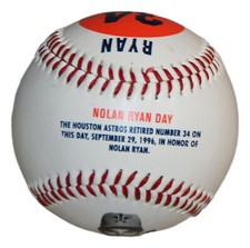 Nolan Ryan 1996 Jersey Retirement Unsigned Baseball Astros
