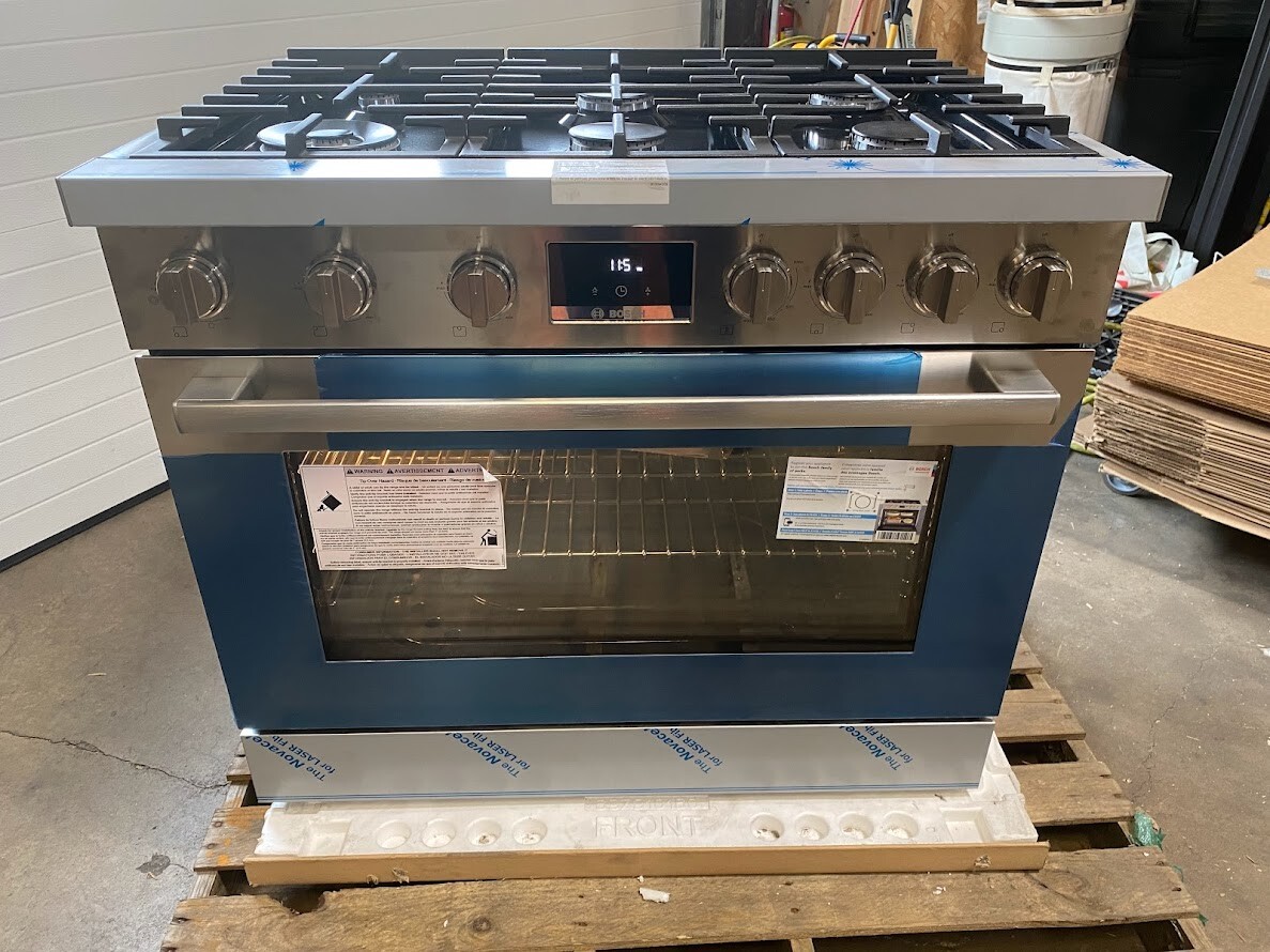 Bosch HGS8655UC 800 Series 36 Inch Freestanding Gas Range with 6 Sealed