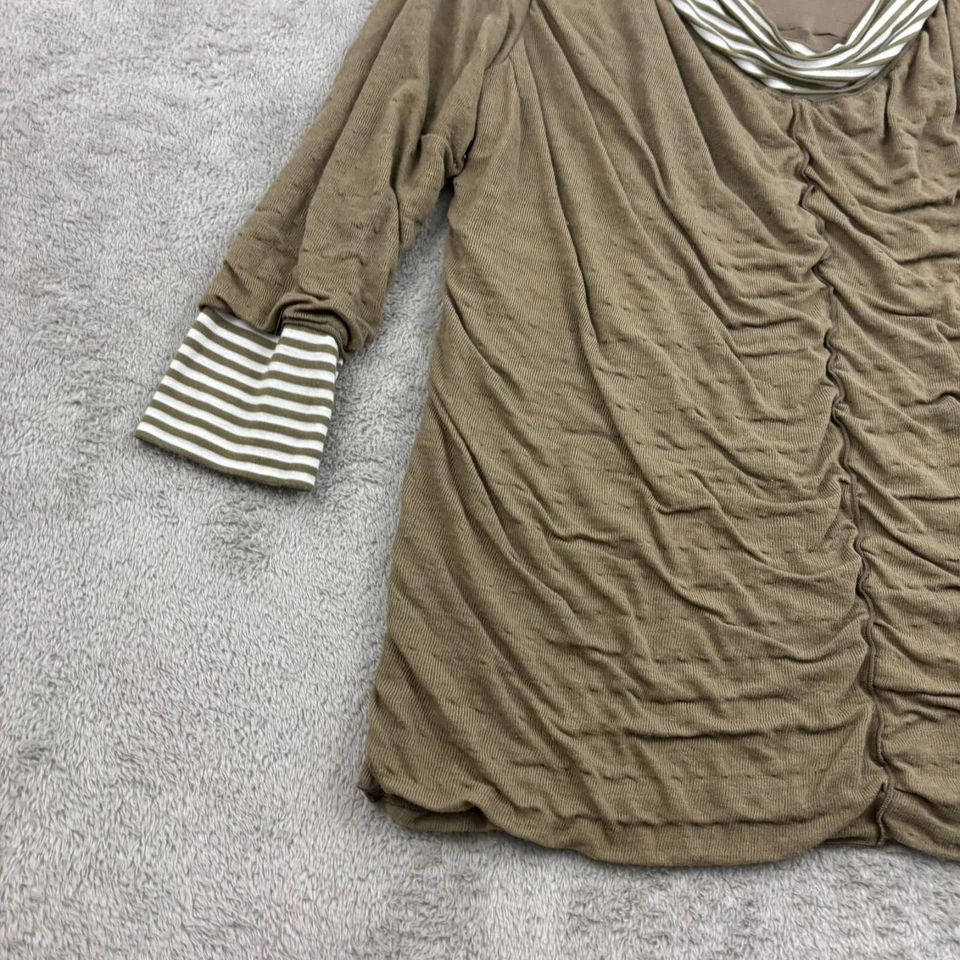 VTG NTCO Nomadic Traders Ruffle Sweater Womens XL Brown Goblincore Y2K Grunge - Image 4 of 4