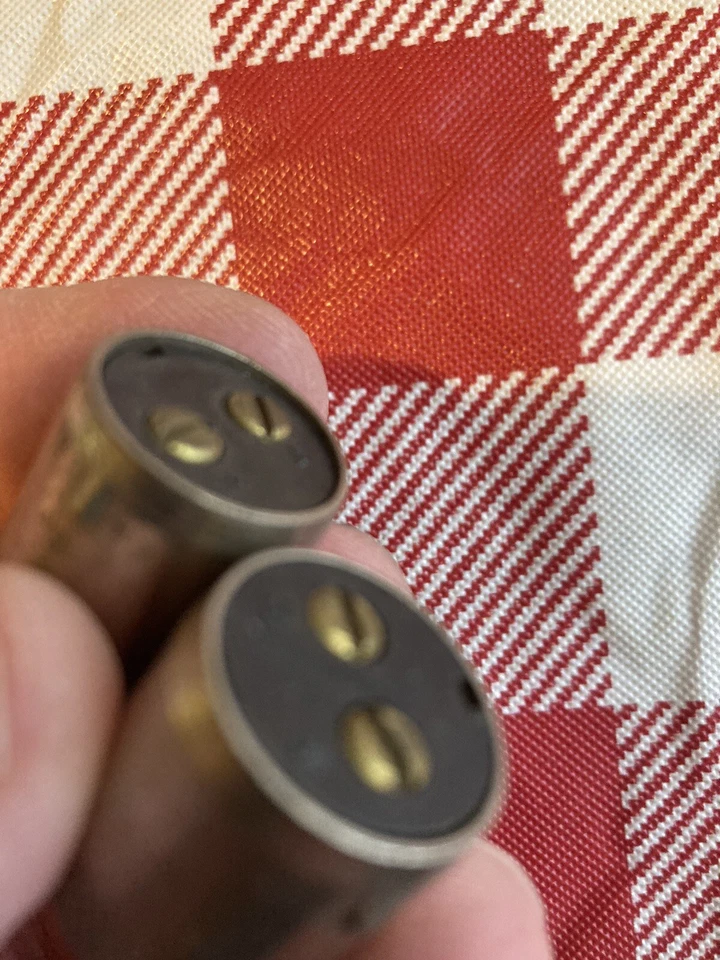 FARO DE LUZ DE CABEZA de preguerra NOS de colección conectores de enchufe de cableado tamaño 2 pines 11/16 Foto 4 de 4