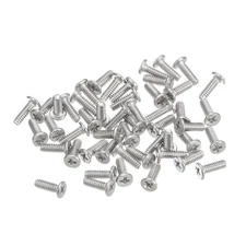 100Pcs M1.4-0.3 x 4mm Metal Flat Round Head Screws Phillips Drive Machine Bolt