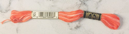 10 - Skeins Of DMC Embroidery Floss Color #106 Variegated Coral - Picture 3 of 4