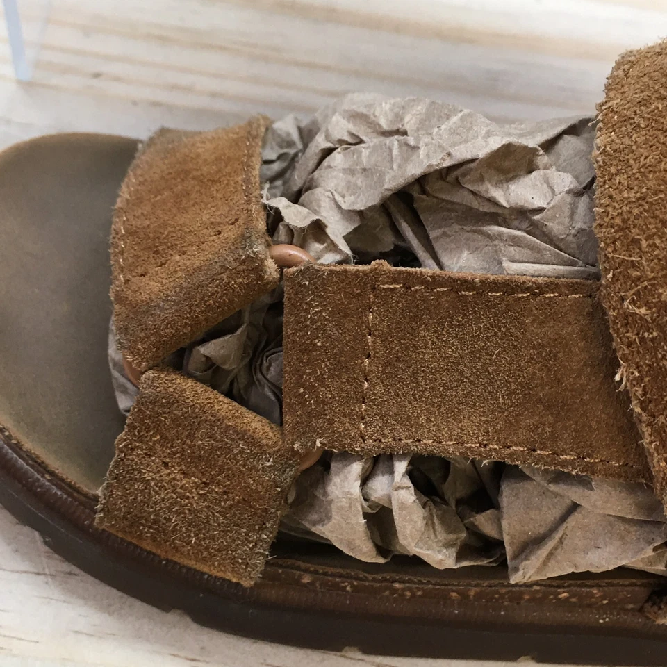 Sandalias Zara Niño Pequeño 25 Tirantes Cuero Marrón Gancho y Lazo Cómodas Punta Abierta Foto 4 de 4