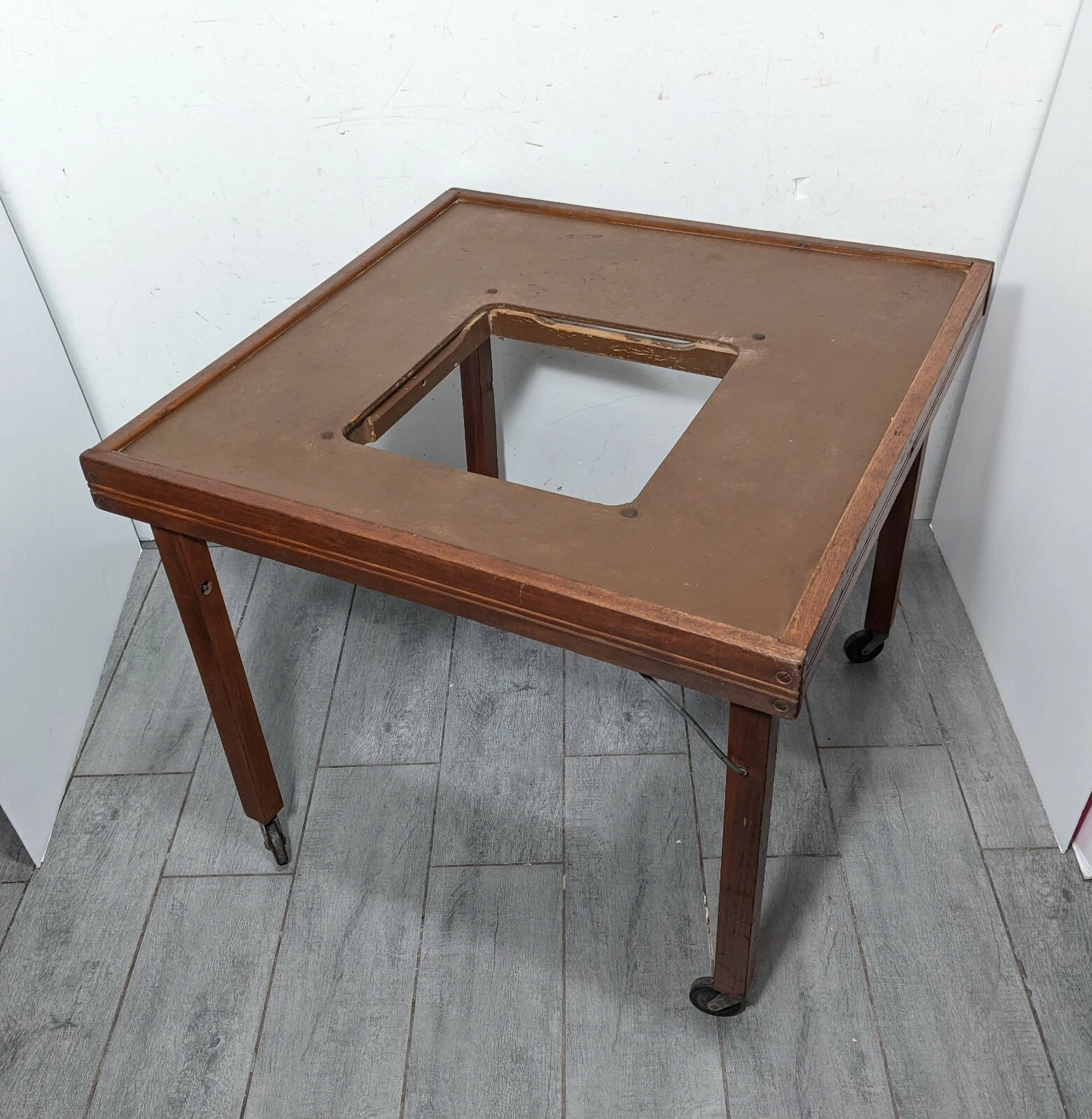 TABLE ONLY Vintage Mid Century Folding Rolling Wood Baby Play Activity Z74