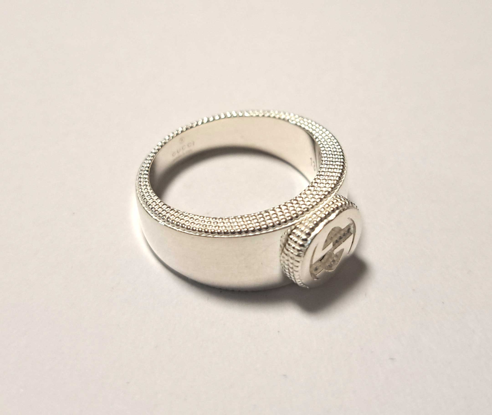 Authentic GUCCI Silver Ring  13 Interlocking G 47… - image 2