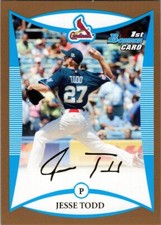 2008 Bowman Draft Prospects Gold #BDPP98 Jesse Todd FG St. Louis Cardinals
