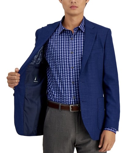 Nautica Herren Modern Fit Active Stretch Solid Sport Mantel Jensen Blau Gr. 38S - Bild 5 von 6