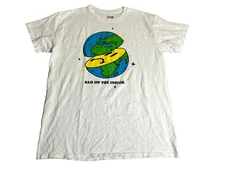 A Lab Shirt Adult Medium White Sad On The Inside Planet Earthy Earthcore Mens