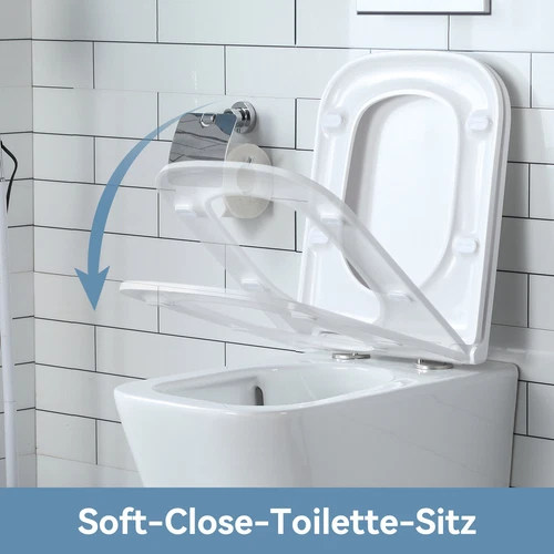 Wand Bidet Set oder Spülrandloses Hänge WC Toilette abnehmbar Soft Close Sitz - Bild 8 von 35