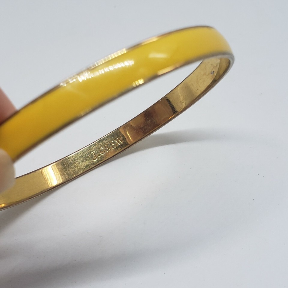 J CREW GOLD TONE YELLOW ENAMEL BANGLE BRACELET eBay