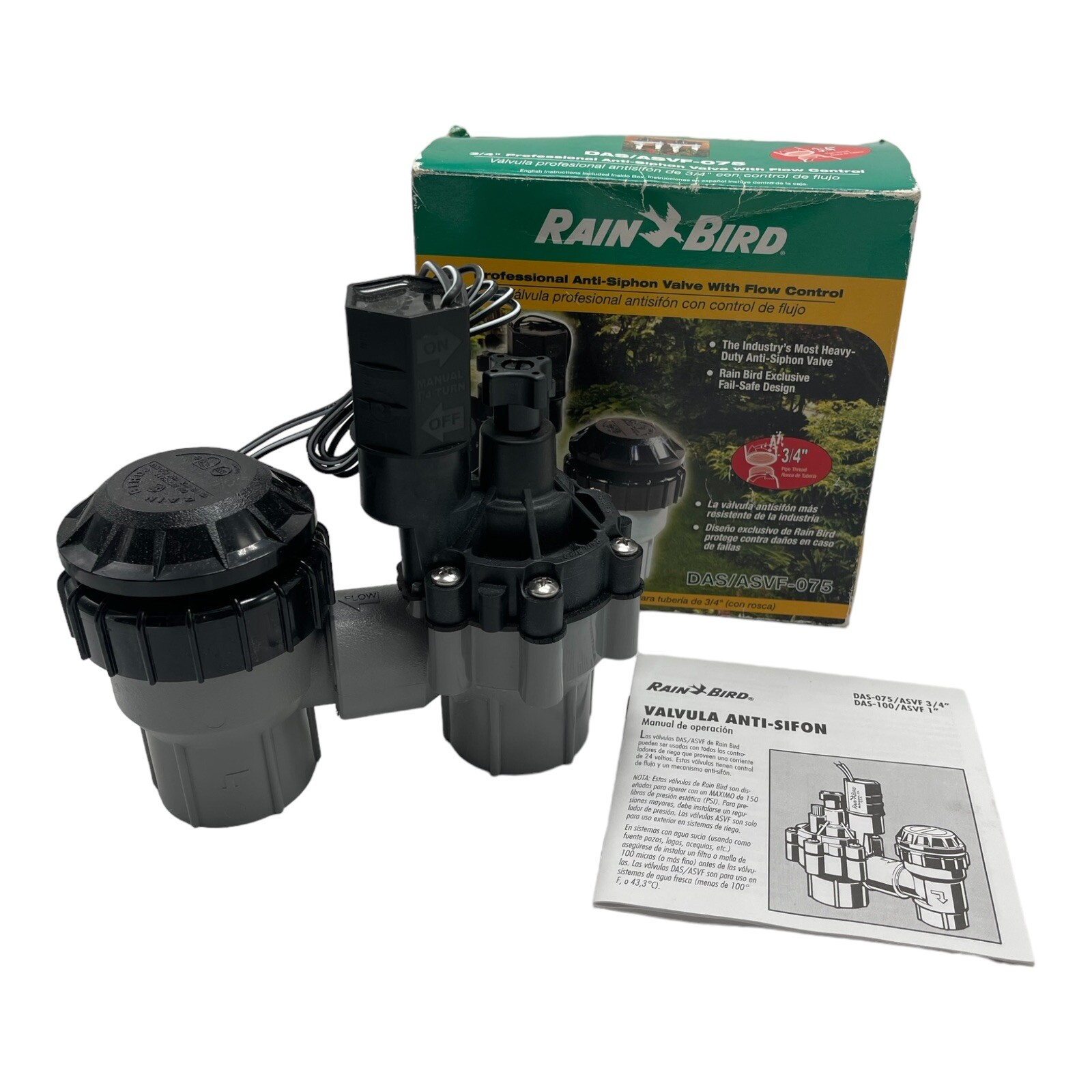 Rain Bird 3/4" Antisiphon Irrigation Valve Flow Control DASASVF075