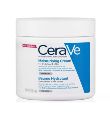 CeraVe Moisturizing Cream Jar for Face and Body for Normal to Dry Skin, 16oz