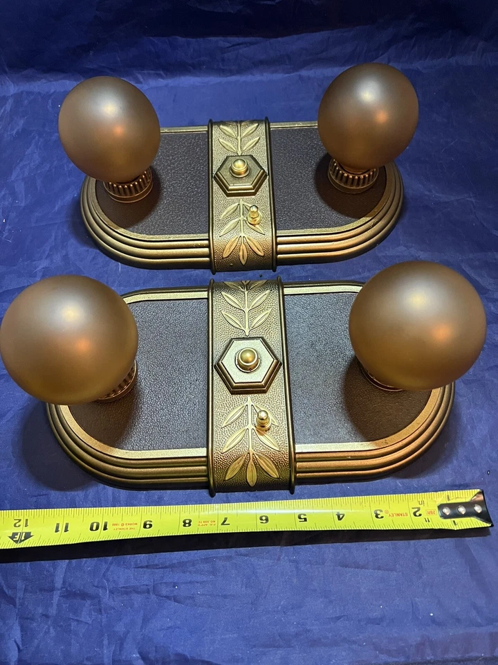 Rewired PAIR Two Socket light Fixtures beautiful Finish 145B - Image 4 of 4