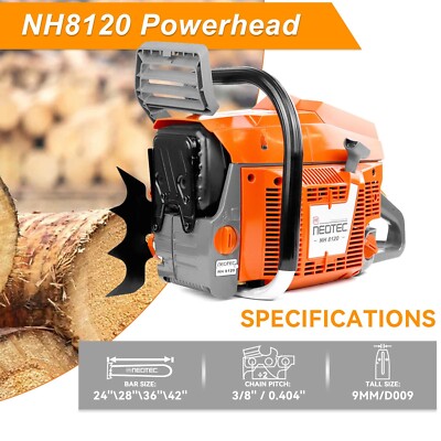 120cc Chainsaw Gas Power with 42'' Bar/Chain Compatible with
