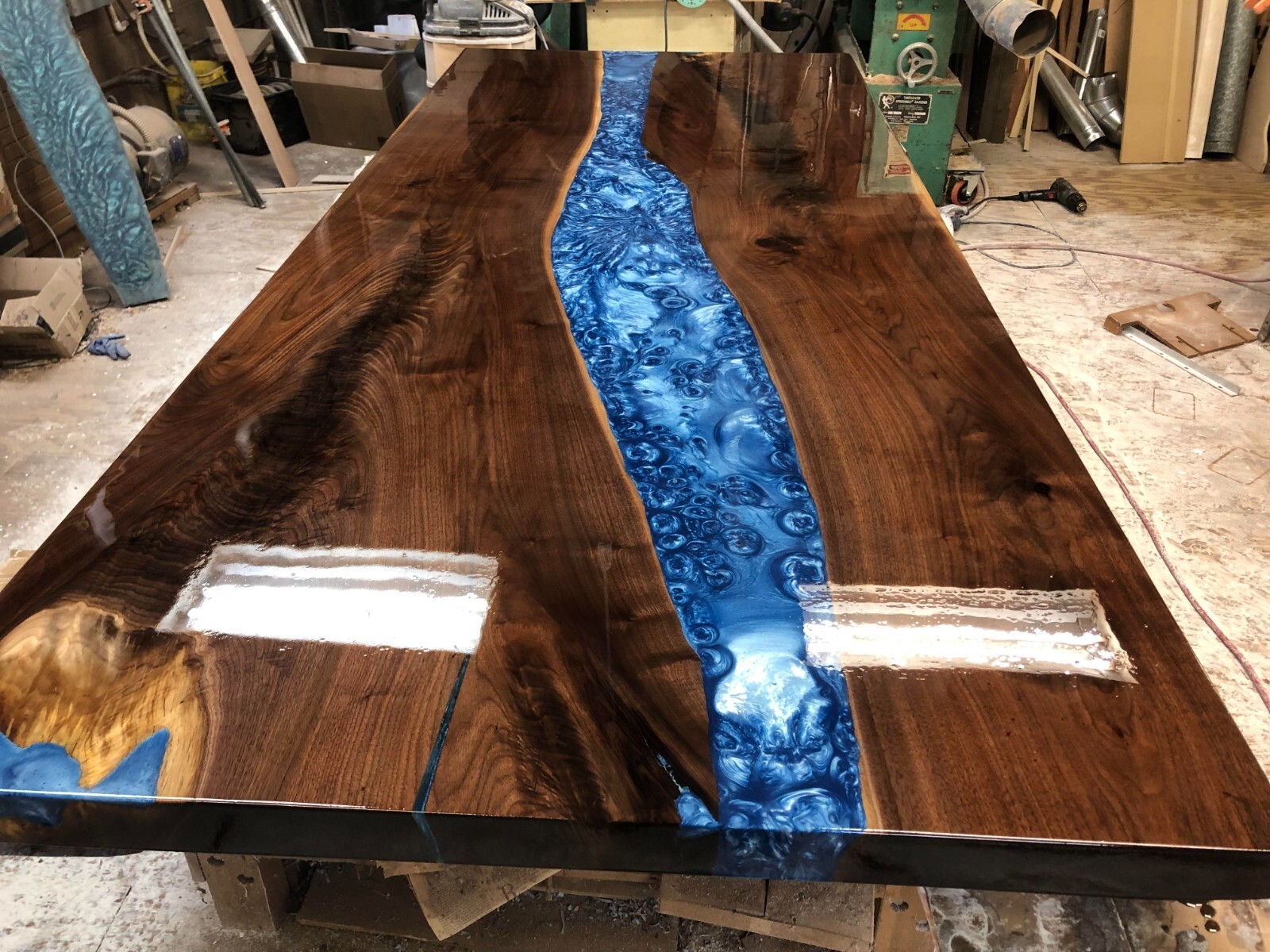 River of Dreams Epoxy Table Art Live Edge Coffee Table, Epoxy Table Top
