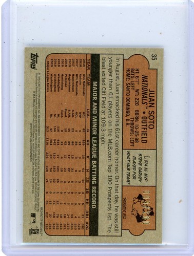 2021 Topps Heritage Mini Juan Soto #35 31/100 - Picture 2 of 2