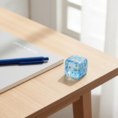 Stress Balls Ice Cube With Snowflakes Inside Ice Squeeze Toy Fidget Slow Rise