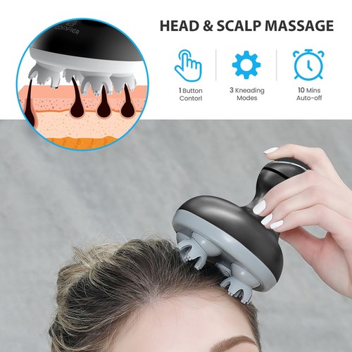 Electric Scalp Massager Hair Growth, Cordless Head Massager Scalp Stress Rela... - Picture 3 of 9