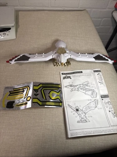 Vtg 1995 Mighty Morphin Power Rangers Bandai White Rangers Deluxe Falconzord