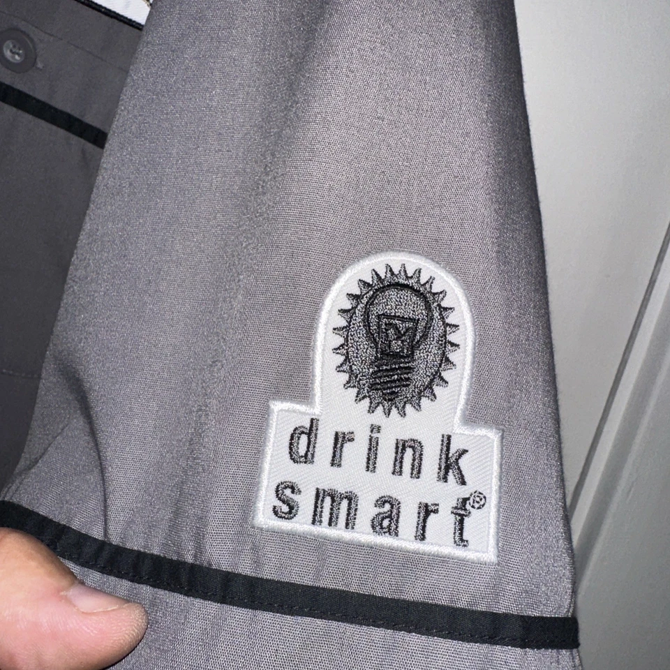 Camisa masculina Jim Beam XL cinza uísque mecânico patches bordado logotipo de trabalho - Imagem 4 de 4