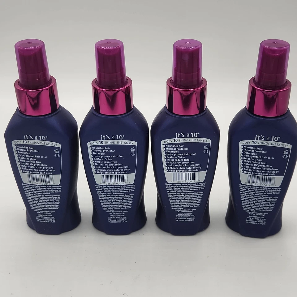 NEW 4pk It's a 10 Miracle Leave-in Hair Product 4 oz Shine Repair Protector - Image 2 of 3