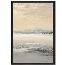 Minimalist Abstract Landscape Framed Wall Art Neutral Earth Tone Decor