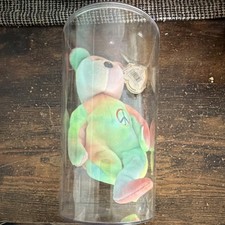 Ty Beanie Babies Peace Bear Multicolor Plush with Heart Tag, Ages 3-7, 3-4, 4-7