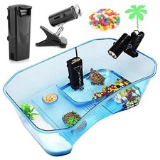 Turtle Tank with Multi-Function Areas, Easy Assembly, Ideal for Small Turtles...