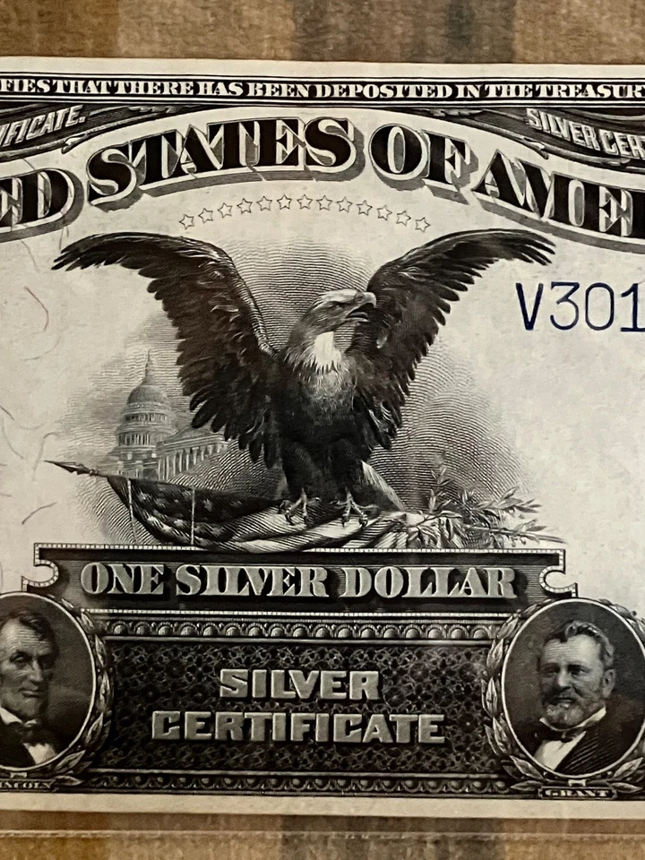 1899 $1 FR236, PCGS 53, Black Eagle Silver Certificate, GREAT MONTANA COLLECTION - Image 4 of 4