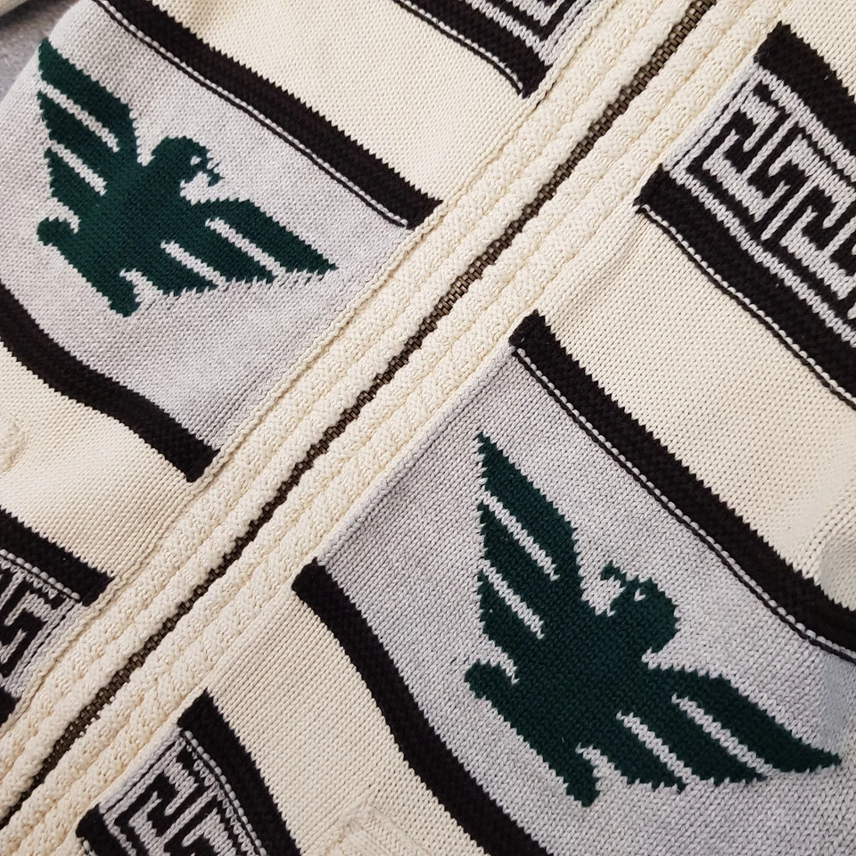 Superdry Mens Cardigan Medium Cream Jacket Aztec Cowichan Navajo Native Eagle - Image 2 of 4