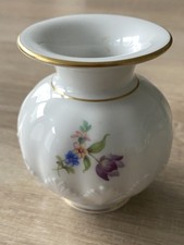 piccolo vaso Rosenthal alto 9 cm anni 60 con bordo dorato bianco con fiori - come nuovo